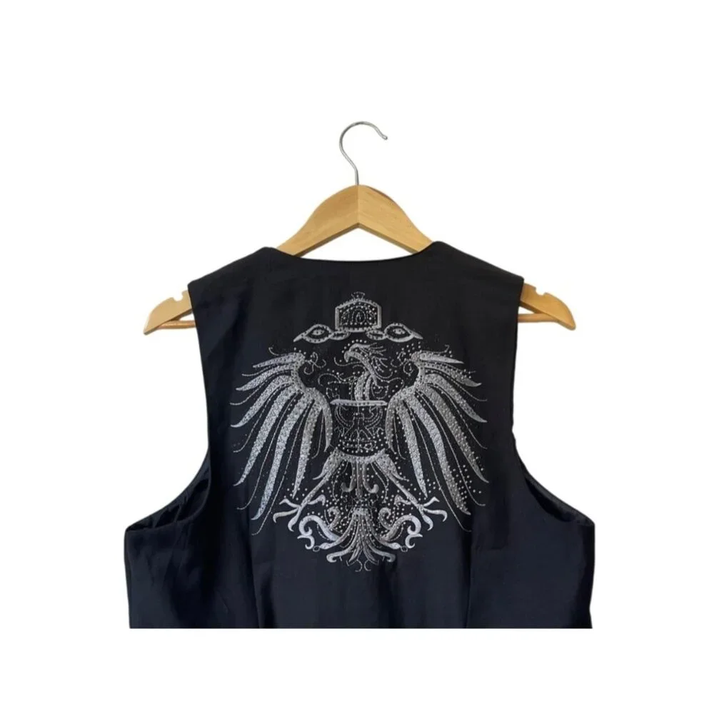 Biker Vest Mens El General Sz S NWT Grunge Western Eagle‎ Motorcycle USA Patriot